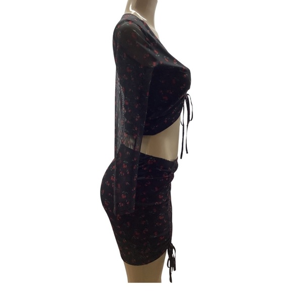 J for Justify Cherry Mesh Skirt Set Size Large Preloved - Picture 2 of 7
